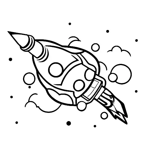 rocket ship tattoo design idea