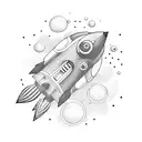 rocket ship tattoo design idea