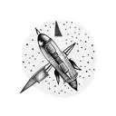 rocket ship tattoo design idea