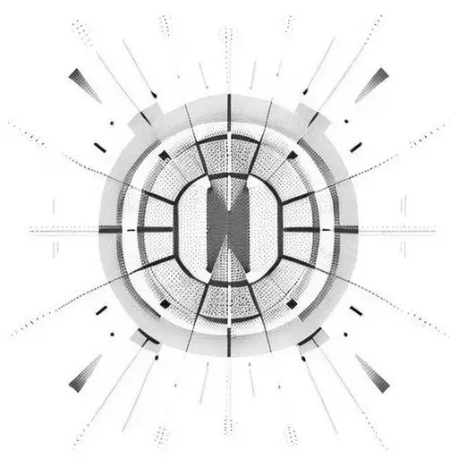 A minimalist tattoo of a football field with binary code representing the players tattoo design idea