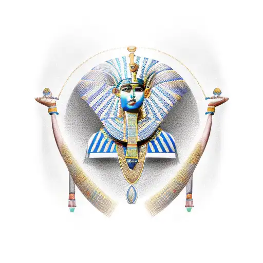 egyptian pharaoh, hieroglyphs tattoo design idea