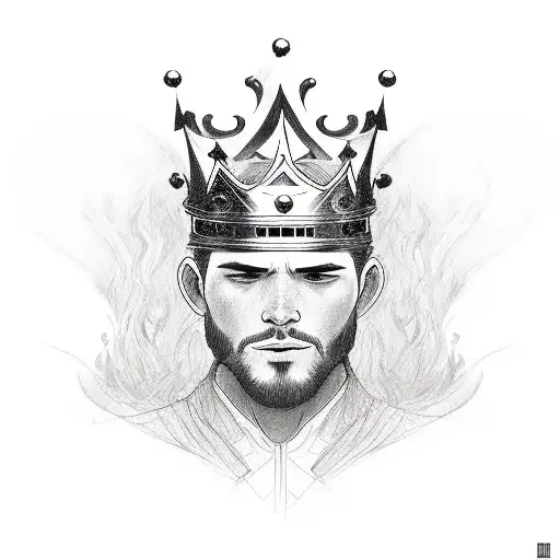  name Caleb with a king crown  tattoo design idea