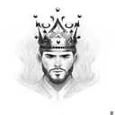  name Caleb with a king crown  tattoo design idea