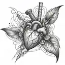  karter with heartbeat line tattoo design idea
