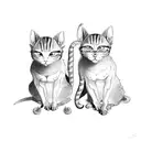 Three wise monkeys but as cats tattoo design idea