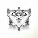 Three wise monkeys but as cats tattoo design idea