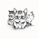 Three wise monkeys but as cats tattoo design idea