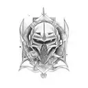 A unique tattoo design representing the client's passion for weapons and cars, ghetto tattoo design idea