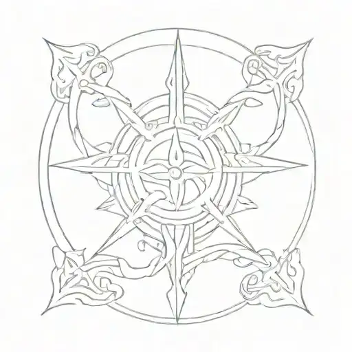 simple fire and love symbol ancient greek  tattoo design idea