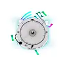 A DJ turntable with music notes swirling around it tattoo design idea