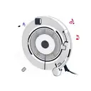 A DJ turntable with music notes swirling around it tattoo design idea