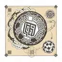 qr code inside a soccer ball tattoo design idea