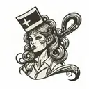 nurse silhouette tattoo design idea