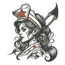 nurse silhouette tattoo design idea