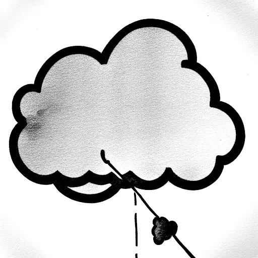 cloud with swing tattoo design idea