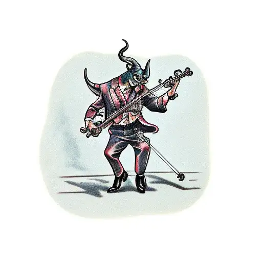 the devil playing violin  tattoo design idea