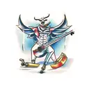 the devil playing violin  tattoo design idea