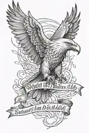 phrase "when it rains here I know it's the tears of someone who turned to ashes" with an eagle's eyes at the end tattoo design idea