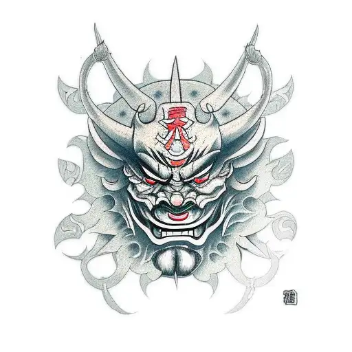face devil tattoo design idea