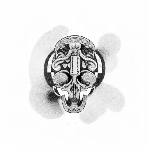 a person with a broken brain who is overwhelmed by all the things they need to fix in life tattoo design idea