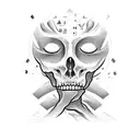 a person with a broken brain who is overwhelmed by all the things they need to fix in life tattoo design idea