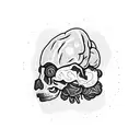 a person with a broken brain who is overwhelmed by all the things they need to fix in life tattoo design idea