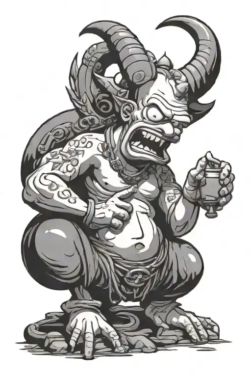 Homer Simpson baphomet   tattoo design idea