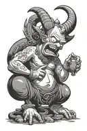 Homer Simpson baphomet   tattoo design idea