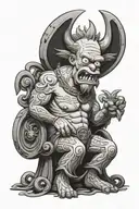 Homer Simpson baphomet   tattoo design idea