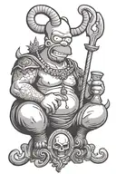 Homer Simpson baphomet   tattoo design idea