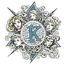 My kids name included in the fantastic four symbol, Karina, Alexandra, Jazmine, Brandon  tattoo design idea