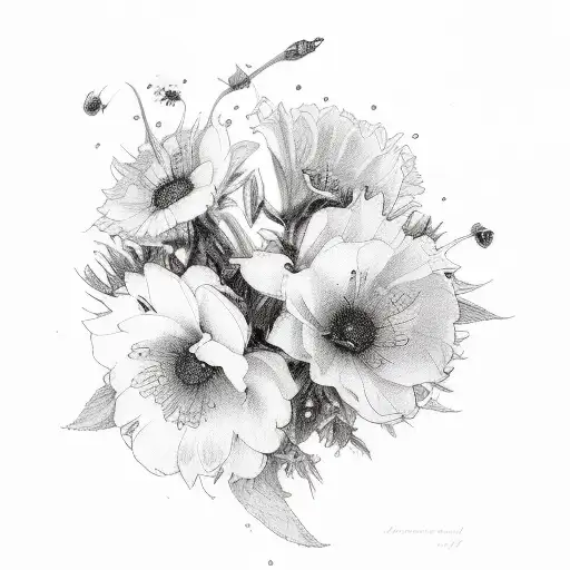 birth flowers of march, november, and september  tattoo design idea