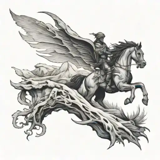 valley of the shadow and  death  tattoo design idea