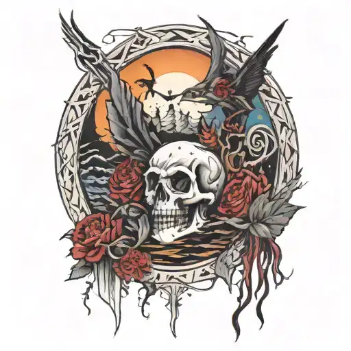valley of the shadow and  death  tattoo design idea