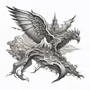 valley of the shadow and  death  tattoo design idea