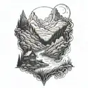 valley of the shadow and  death  tattoo design idea