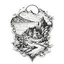 valley of the shadow and  death  tattoo design idea