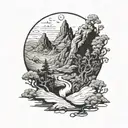 valley of the shadow and  death  tattoo design idea