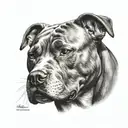 knife pitbull  tattoo design idea