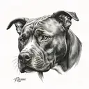 knife pitbull  tattoo design idea