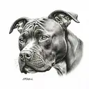 knife pitbull  tattoo design idea