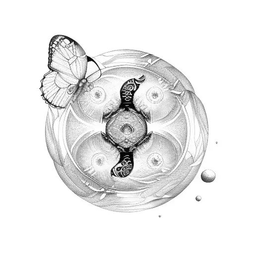 Butterfly Yin Yang  tattoo design idea