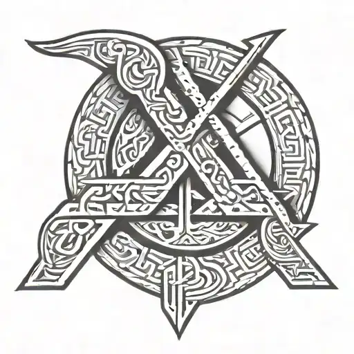 number 19 in Viking runes tattoo design idea