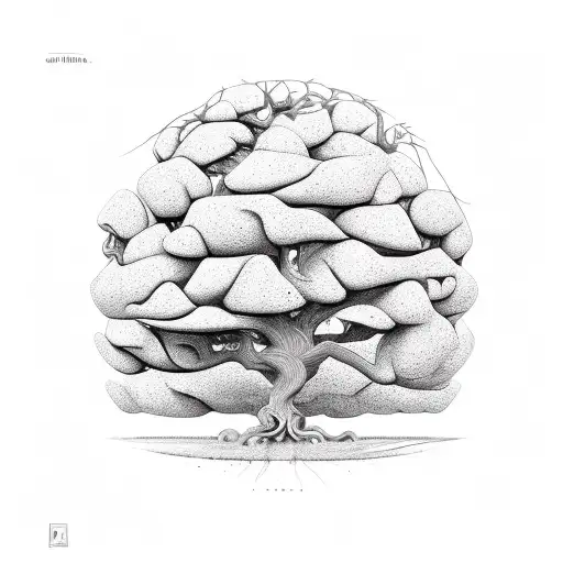 Helix and oak tree tattoo design idea
