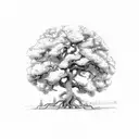Helix and oak tree tattoo design idea