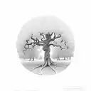 Helix and oak tree tattoo design idea