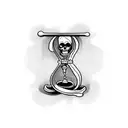 grim reaper holding an hourglass in heaven tattoo design idea