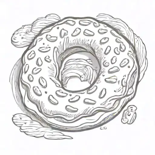 simple bagel tattoo design idea