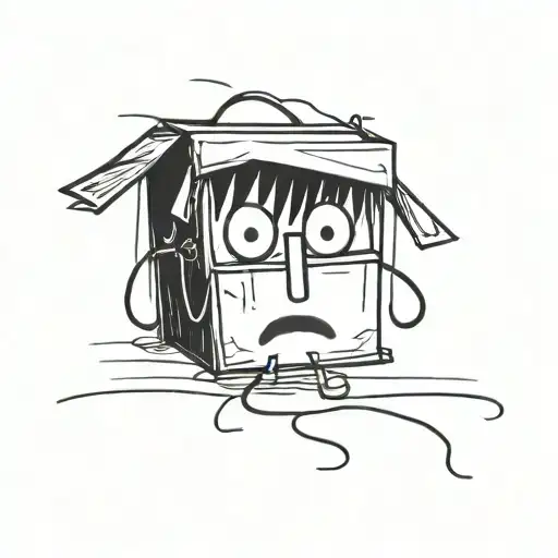 sad box tattoo design idea