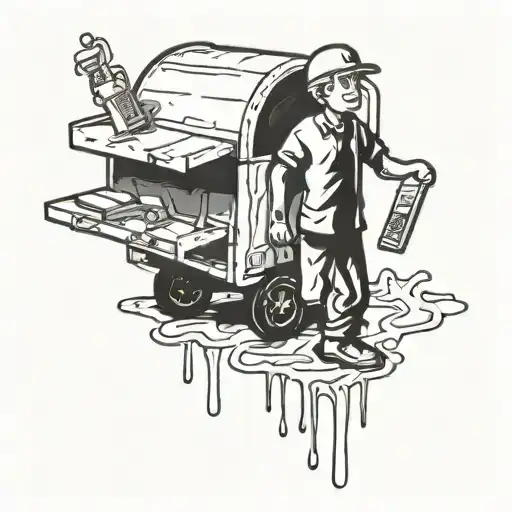 melting ups shipment tattoo design idea